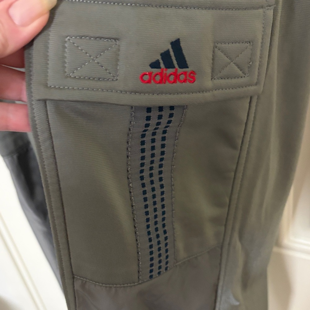 adidas Originals Grey Cargo Pants with Dark Side Panels - Picture 3 of 5